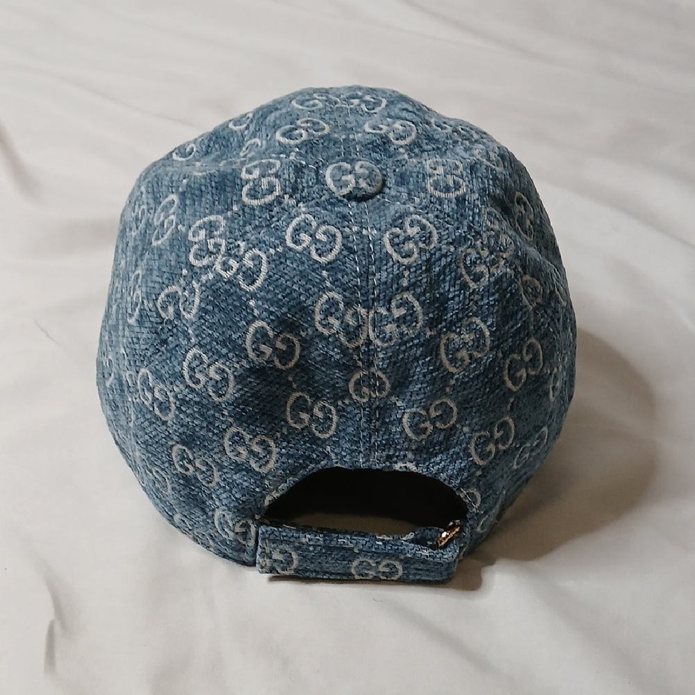 Gucci Cotton Canvas GG Baseball Cap In Blue - Picture 2 of 4